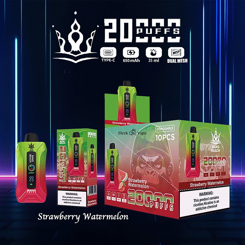 Bang Beach 20000 20K Puffs 0% 2% 3% 5% Nikotin Neue LED-Anzeige Einweg Vape