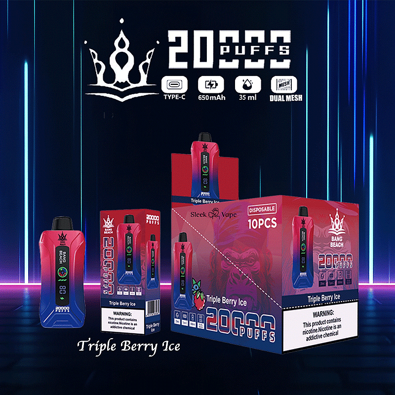 Bang Beach 20000 20K Puffs 0% 2% 3% 5% Nikotin Neue LED-Anzeige Einweg Vape
