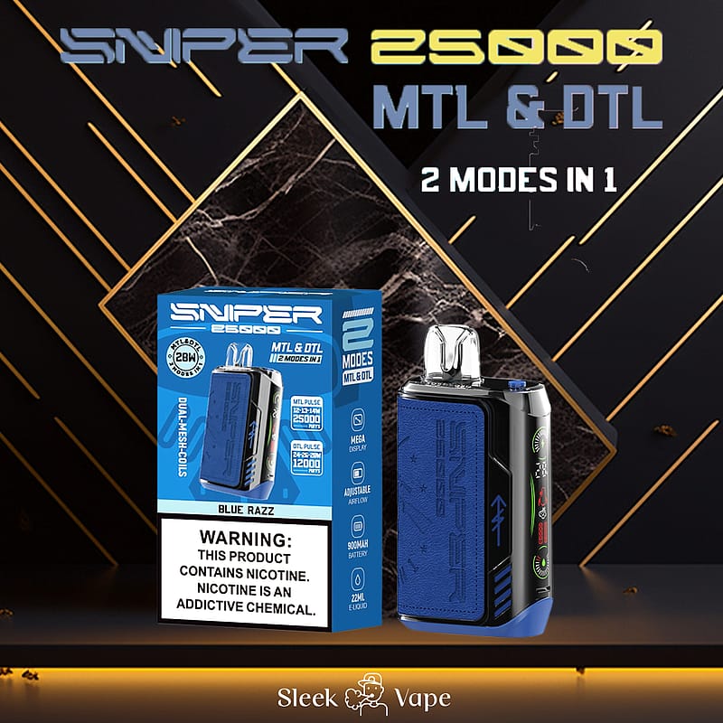 VAPMOD SNIPER 25000 25K soffi usa e getta in pelle per sigaretta elettronica