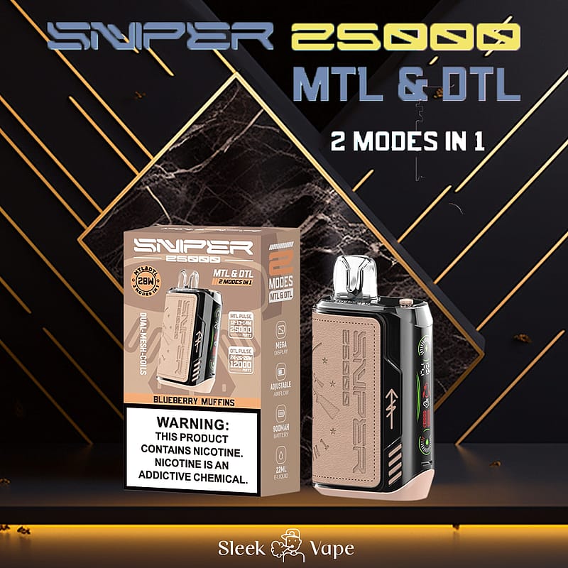VAPMOD SNIPER 25000 25K soffi usa e getta in pelle per sigaretta elettronica