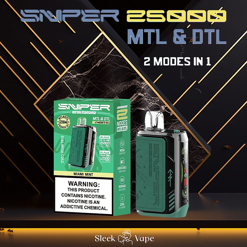VAPMOD SNIPER 25000 25K soffi usa e getta in pelle per sigaretta elettronica