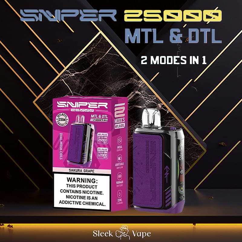 VAPMOD SNIPER 25000 25K soffi usa e getta in pelle per sigaretta elettronica
