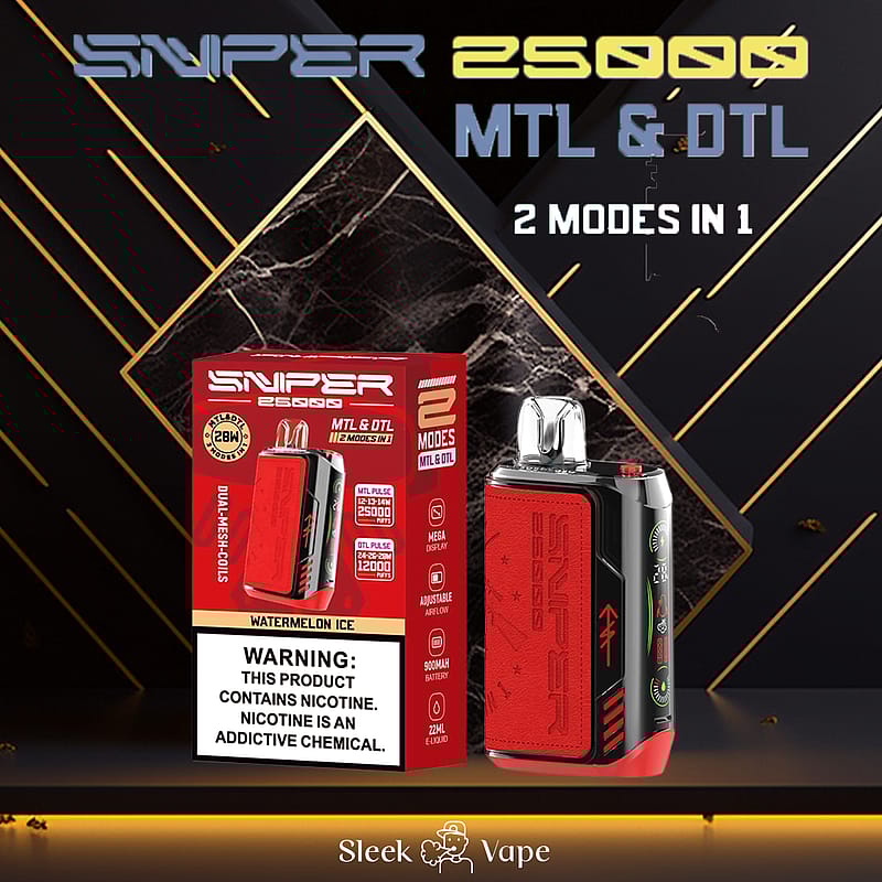 VAPMOD SNIPER 25000 25K soffi usa e getta in pelle per sigaretta elettronica