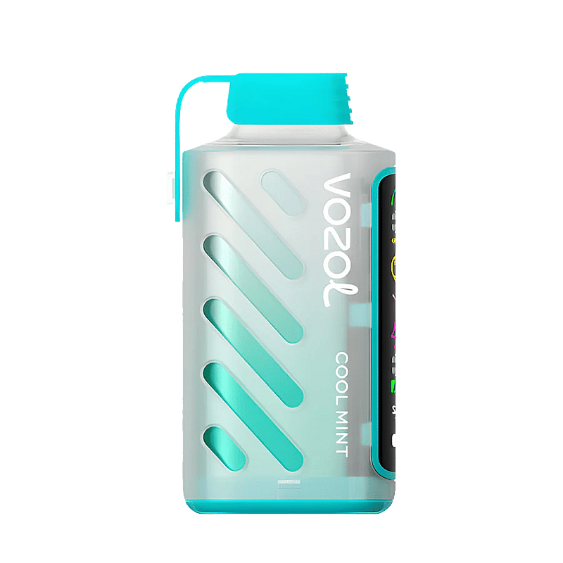 VOZOL Gear Power 20000 Vape usa e getta al gusto di menta fresca, design elegante nero e verde, compatto ed elegante per un facile svapo in movimento.
