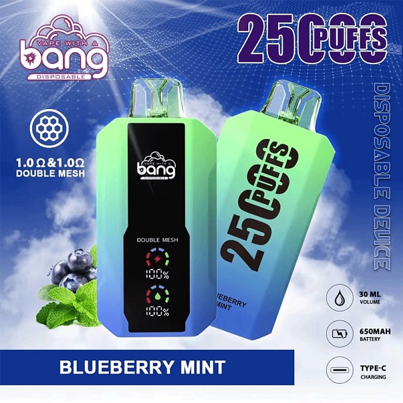 Bang 25000 25k Puffs 0% 2% 3% 5% Nicotina Nueva Pantalla LED Vape Desechable
