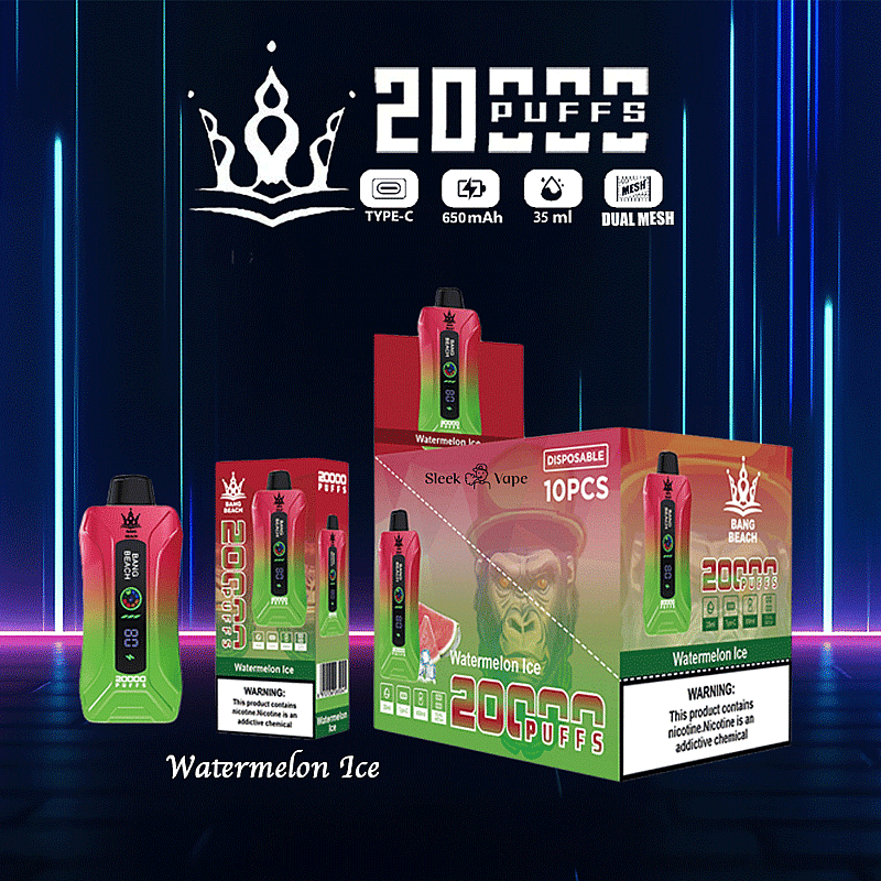 Bang Beach 20000 20K Puffs 0% 2% 3% 5% Nicotina Nueva Pantalla LED Vape Desechable