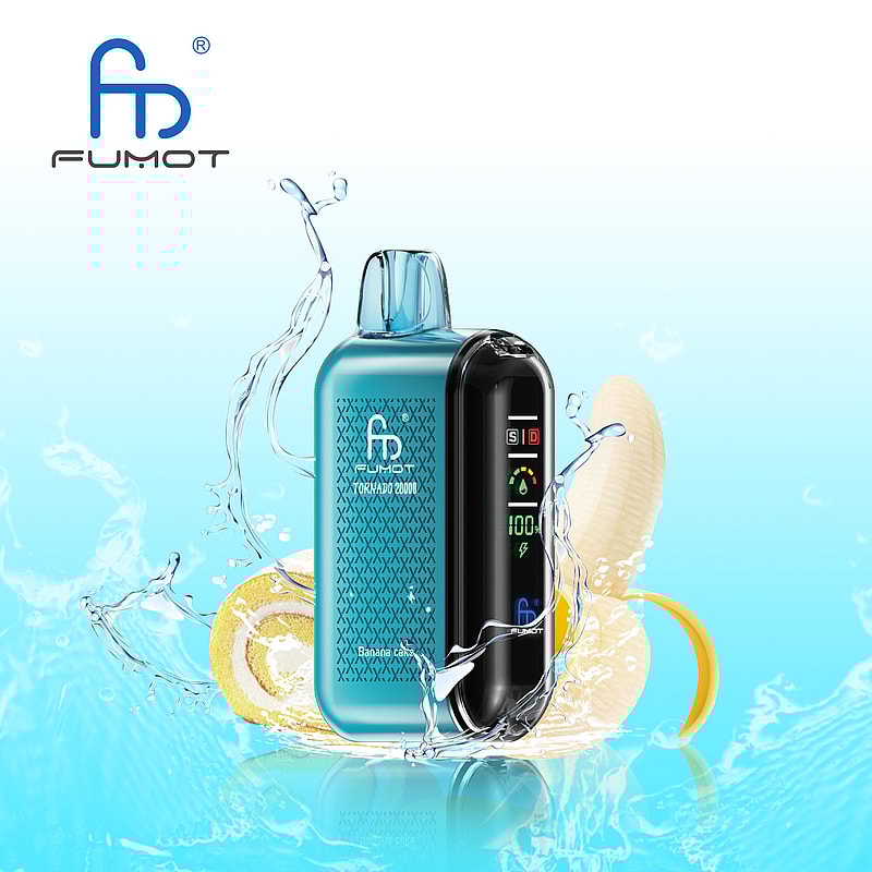 RandM Fumot Tornado 20K Puffs Vape offers dual mesh coil, smart screen, 850mAh battery, 20mL capacity, Type-C and 39 flavors for powerful vaping anytime.