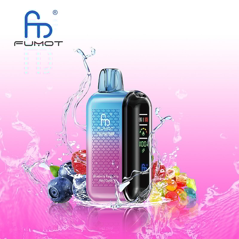 RandM Fumot Tornado 20K Puffs Vape offers dual mesh coil, smart screen, 850mAh battery, 20mL capacity, Type-C and 39 flavors for powerful vaping anytime.