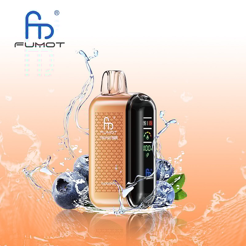 RandM Fumot Tornado 20K Puffs Vape offers dual mesh coil, smart screen, 850mAh battery, 20mL capacity, Type-C and 39 flavors for powerful vaping anytime.