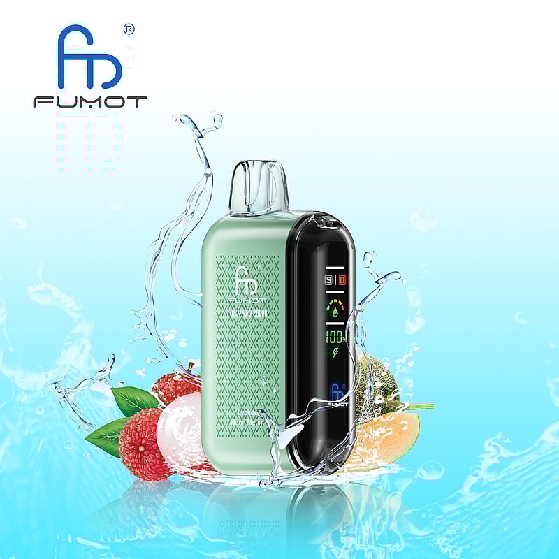 RandM Fumot Tornado 20K Puffs Vape offers dual mesh coil, smart screen, 850mAh battery, 20mL capacity, Type-C and 39 flavors for powerful vaping anytime.
