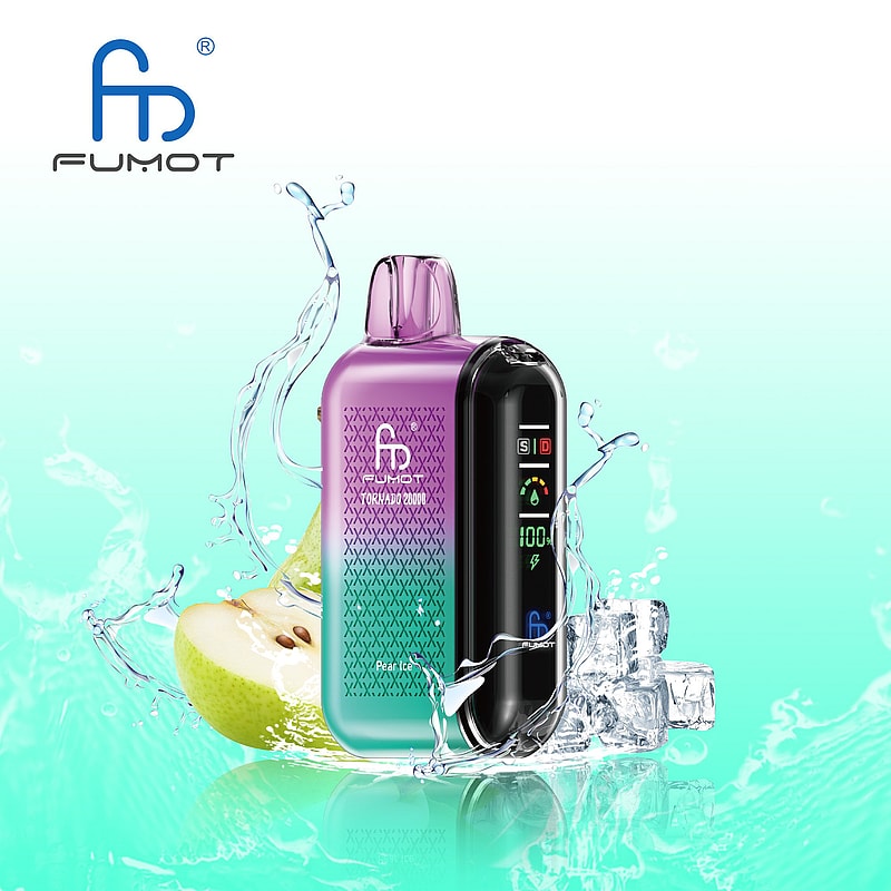 RandM Fumot Tornado 20K Puffs Vape offers dual mesh coil, smart screen, 850mAh battery, 20mL capacity, Type-C and 39 flavors for powerful vaping anytime.