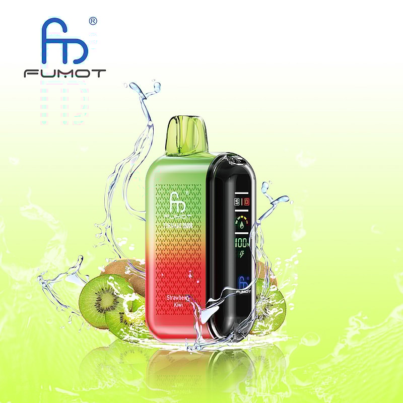 RandM Fumot Tornado 20K Puffs Vape offers dual mesh coil, smart screen, 850mAh battery, 20mL capacity, Type-C and 39 flavors for powerful vaping anytime.