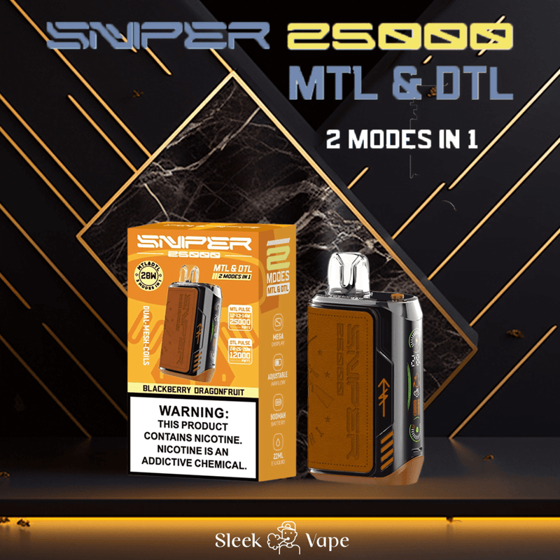 VAPMOD SNIPER 25000 25K Puffs Disposable Vape Leather Electronic