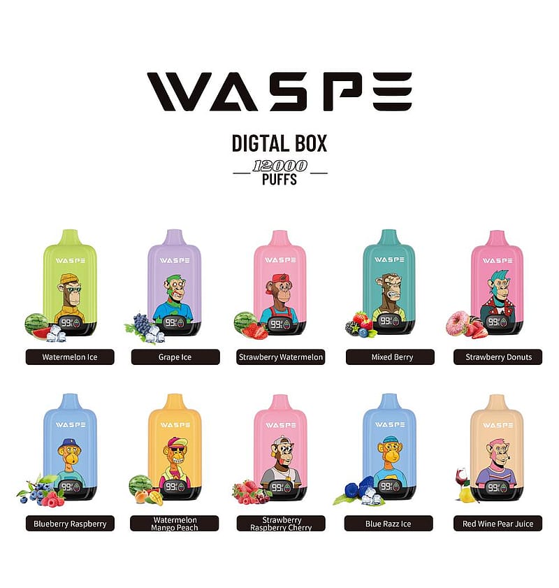 WASPE 12000 Puffs Digital Box Vape Popularité Cigarette Pod jetable