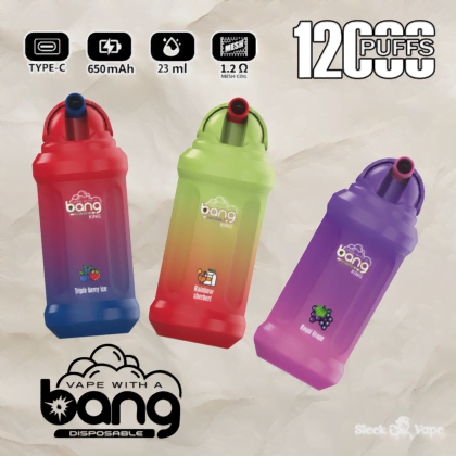 Bang King 12000 Puffs 0% 2% 3% 5% Nicotine Rechargeable Disposable Pod
