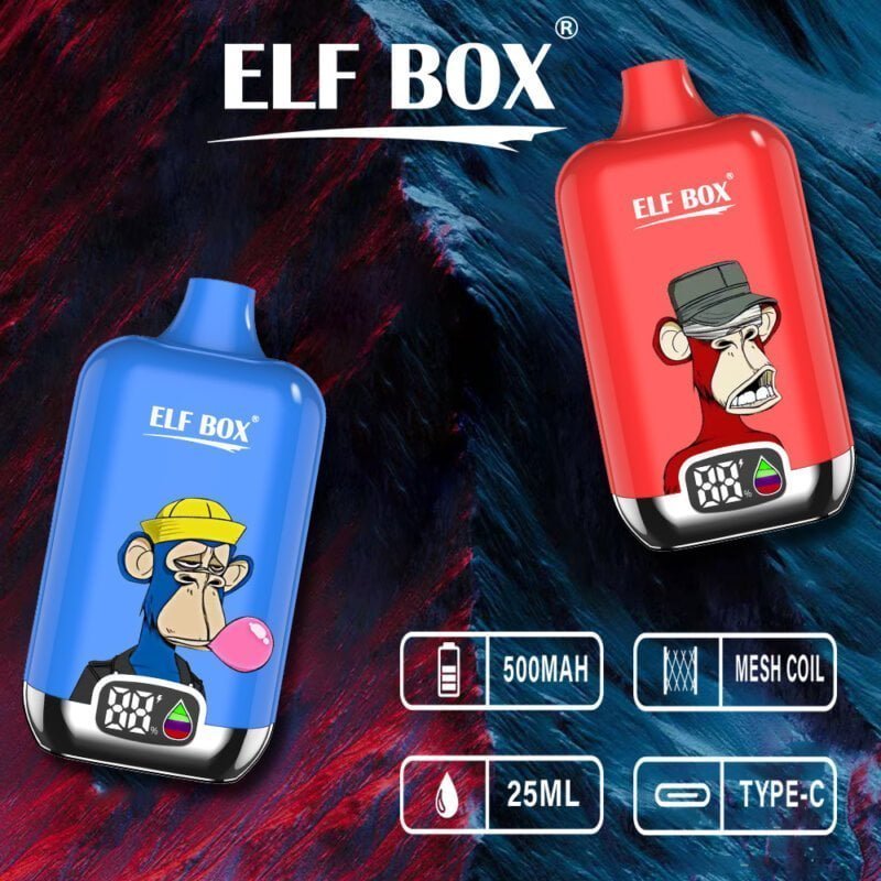 ELF box digital 12000 bouffées 0% 2% 3% 5% Nicotine Affichage LED e-cigarettes jetables