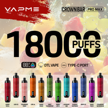 VAPME Crown Bar 18000 Pro Max Leather 18000 puffar Vape Pen för engångsbruk