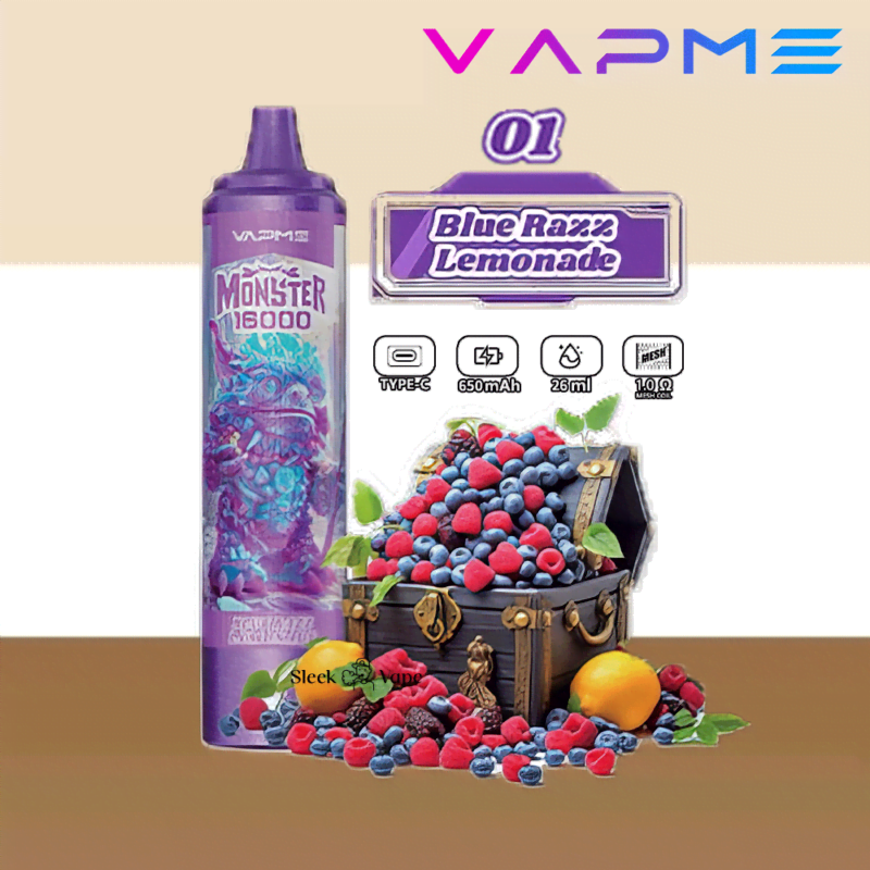 VAPME Monster 16000 Puffs 2% 5% Nicotine LED Display New Electronic Cigarette Pen