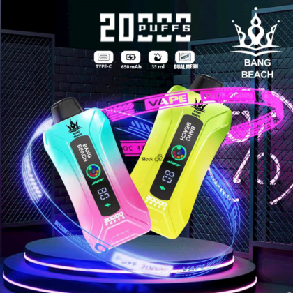 Bang Beach 20000 20K Puffs 0% 2% 3% 5% Nicotina Nueva Pantalla LED Vape Desechable