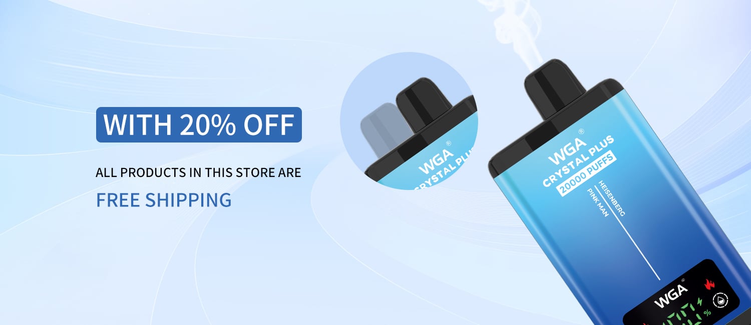 WGA Vape Crystal Pro Max 20000 Puffs featuring dual flavors switch, sleek design, and advanced taste technology for a premium vaping experience.